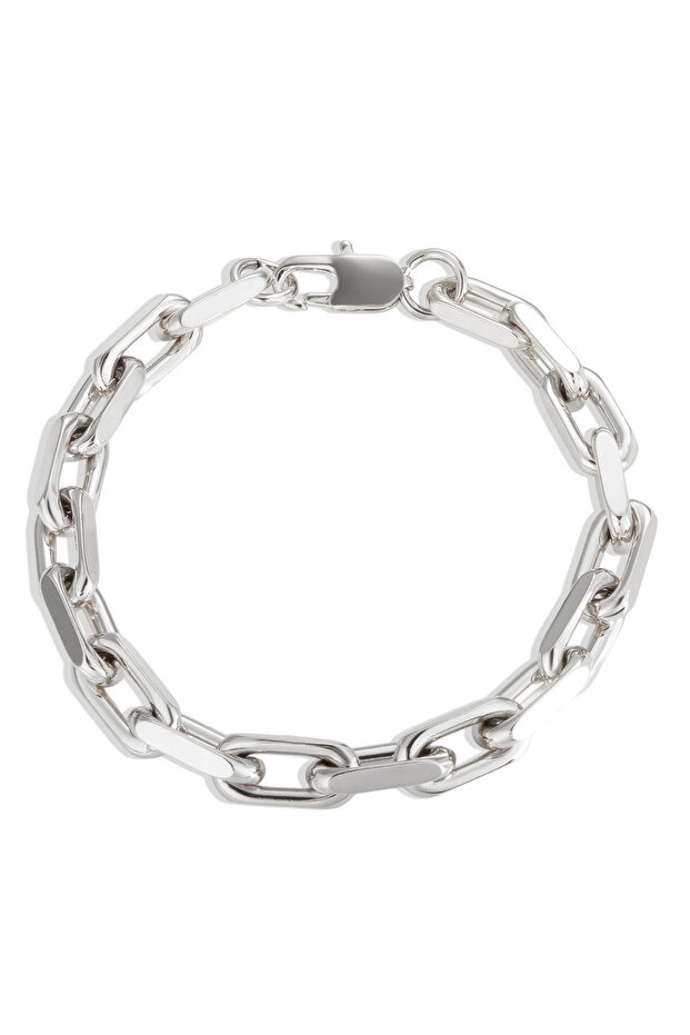 Silver Bracelet Thick Flat Cuban Link Chain Stainless Steel Necklace Bracelet Jewelry Set Waterproof