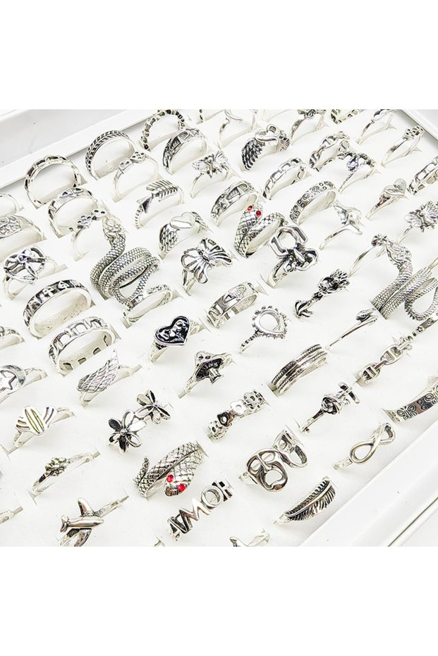 mix size(15mm-19mm) R160Y 30pcs 30pcs/lot Gothic Punk Ring Set For Women Men Fashion Butterfly Heart