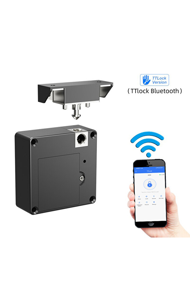 Choice black TT Lock Blutooth Invisible Smart Electronic Drawer Lock Keyless Cabinet Lock wi