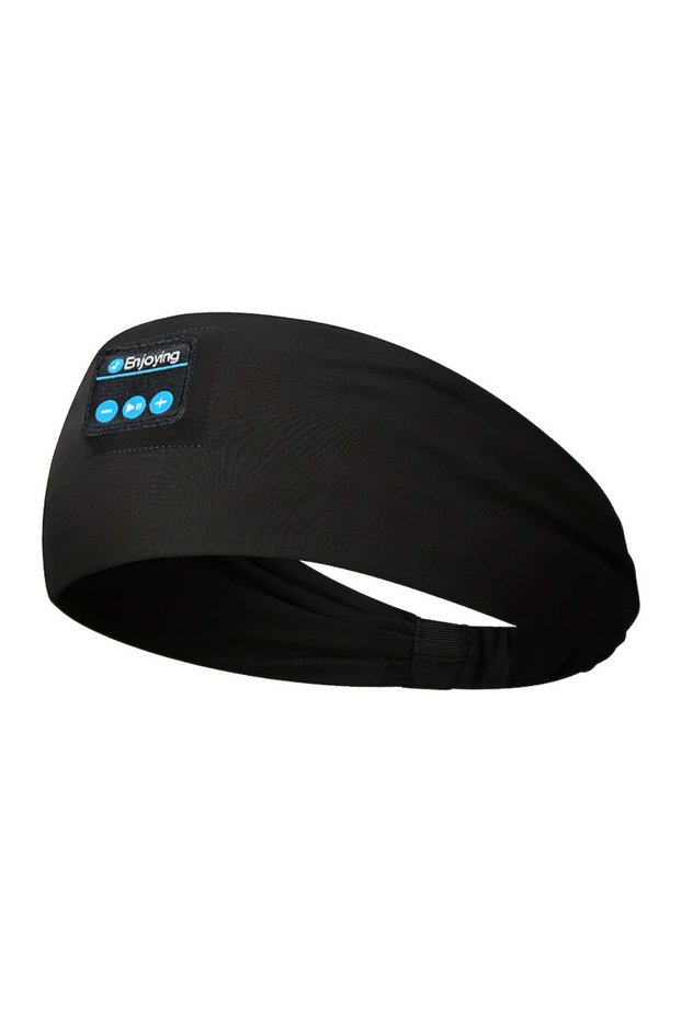Black Wireless Bluetooth Headband Earphones Sports Fitness Yoga Headband Headset Elastic Soft Sleepi