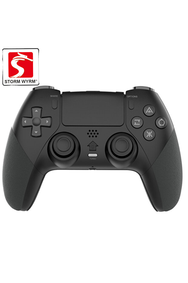 black STORM WYRM Wireless Gamepad Controller for PS4 With Motorized Vibration Body Sensing 6-Axis Co