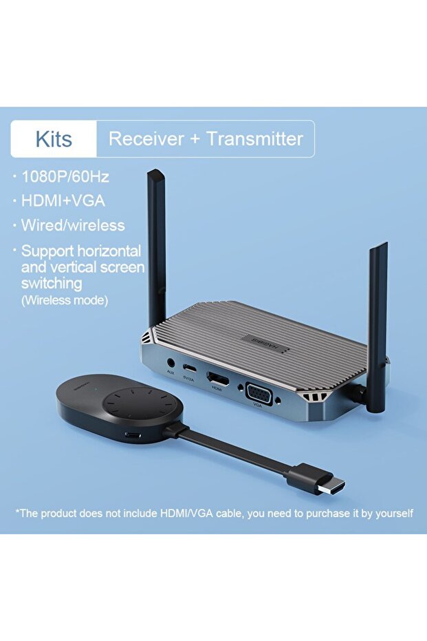 جهاز إرسال واستقبال HDMI لاسلكي من Gray Hagibis، مجموعة موسعات HDMI، دونجل عرض لاسلكي لـ T