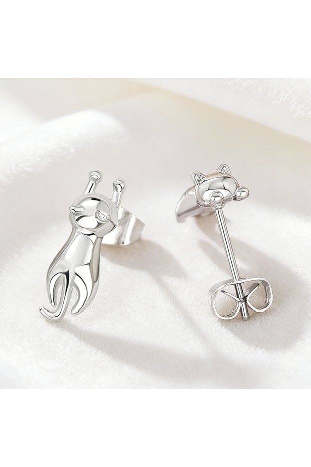 E3565 Huitan Cut Animal Cat Earrings for Lady Fashion Daily Wearable Accessories Simple Versatile Je