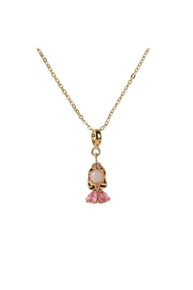 Princess necklace 2 Stainless Steel Colorful Zircon Fairy Tale Little Princess Necklace Gold-plated