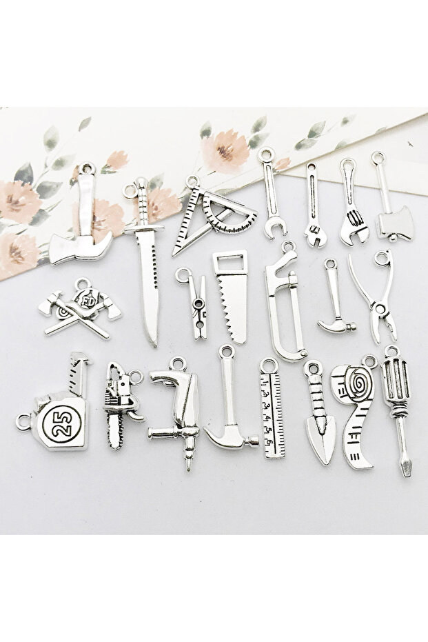 SN014-Tool 20PCS Mixed Tibetan Silver Tool Christmas Cat Key Flower Music Pendant DIY Bracelet Neckl