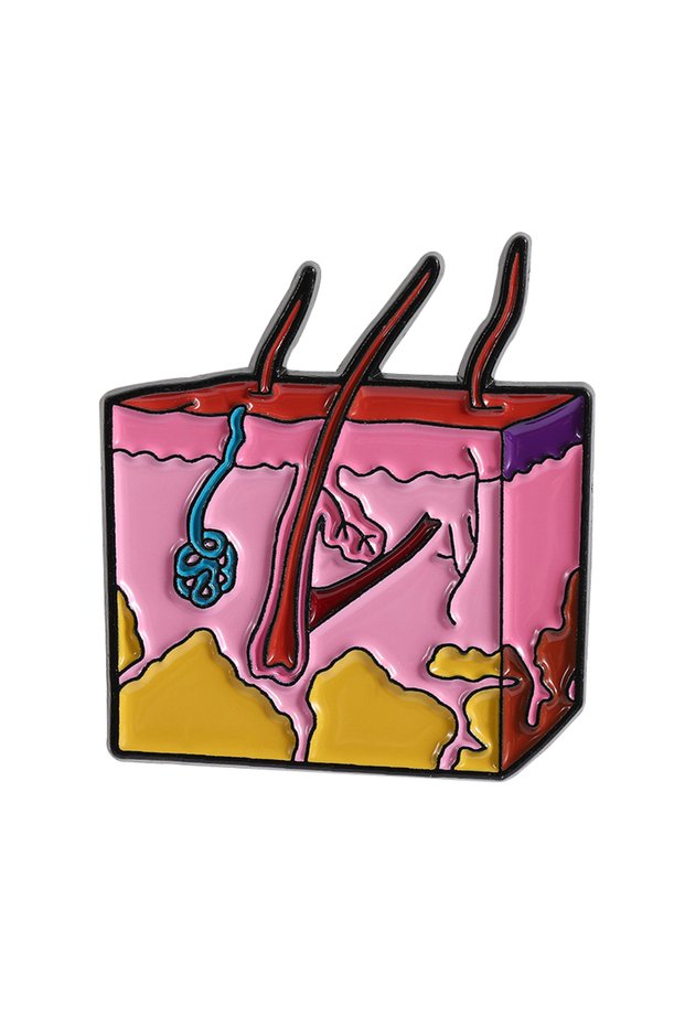 QHXZ4156 Dermatological Skin Enamel Pins Anatomy and Cell Brooches Backpack Lapel Badges Funny Jewel