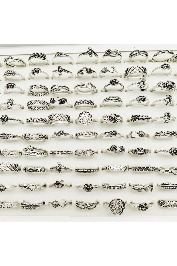 mix size(16-19mm) 30pcs style 2 30pcs/Lot Factory Wholesale Dropshipping Antique Design Finger Rings