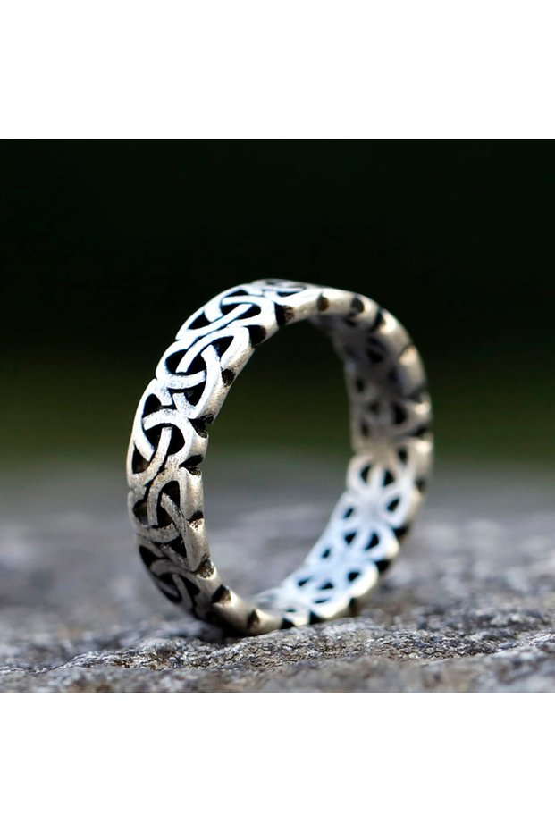 7 As Shown 2023 NEW Vintage 316L Stainless Steel Viking Celtic Knot Ring for Men Punk Retro Amulet F