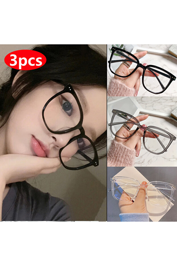 3pcs z03 1/2/3pcs Anti-blue Light Glasses for Women Simple Regular Eyeglass Frame Finished Retro Fla