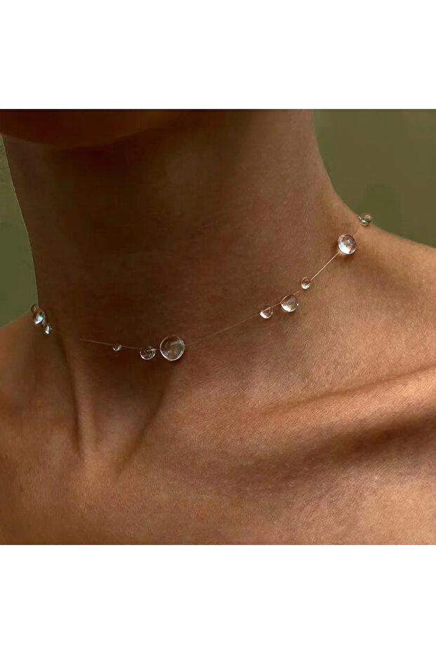 2-11 beads Ins Simulation Water Drop Clear Dewdrop Series Necklace Handmade Glue Dripped Fashion Jew