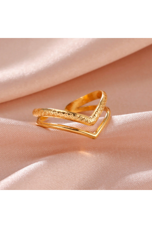 resizable Style 6 Gold Skyrim Stainless Steel Women Rings Geometric Heart Aesthetic Adjustable Open