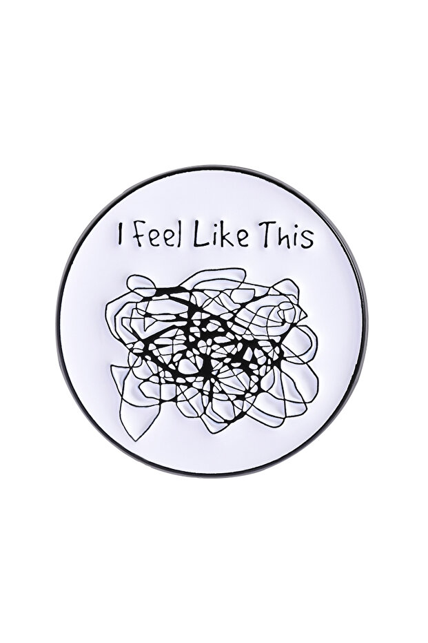 as show Thoughts Confusing Enamel Pin Funny Quote I Feel Like This Mind Awareness Brooch Lapel Badge