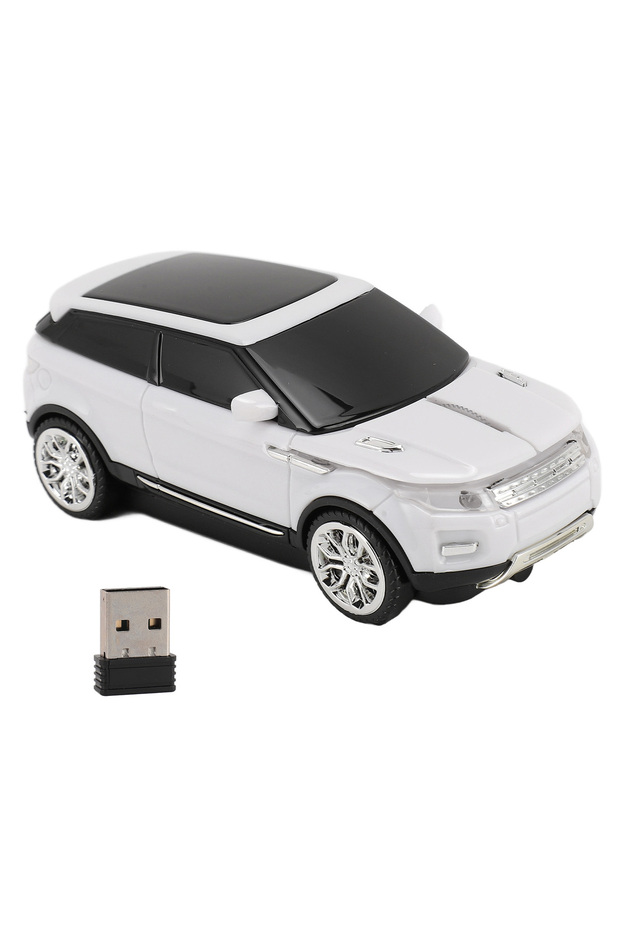 WHITE Car Shape Wireless Gaming Mouse Mice 2.4GHz 1600 DPI Cool 3D Car Shape Computer Mouse with USB