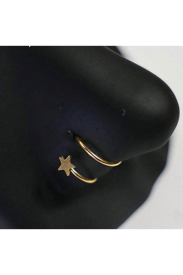 Curved barbell Face 0.8x10mm Nose Rings & Studs Set 4 Nose Studs S-Shaped CZ Nose Rings 20G Stainles