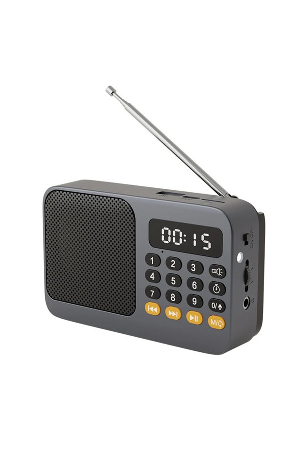 Black Handheld Rechargeable Digital FM USB TF MP3 Player Portable Radio Music Player Speaker Devices