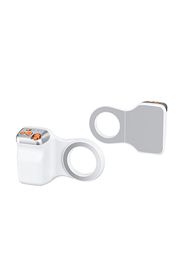 White New Magnetic Camera Grip, Bluetooth Zoom Remote, Anti-Shake Handheld Stabilizer for Smartphone