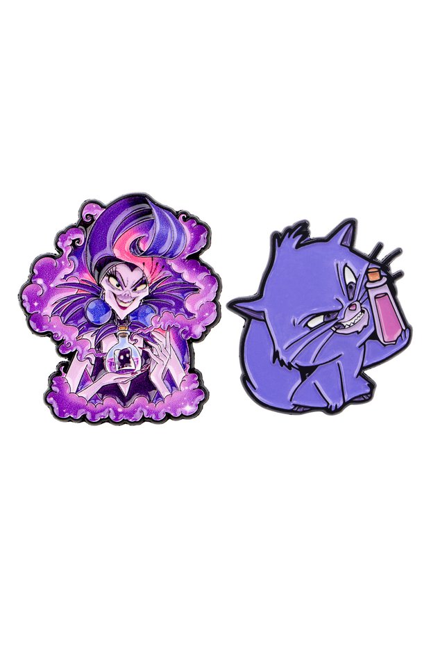 2pcs 2pcs Funny Villain Enamel Pin Set Cartoon Cat Brooch For Coat Women's Brooches Fashion Lapel Ba