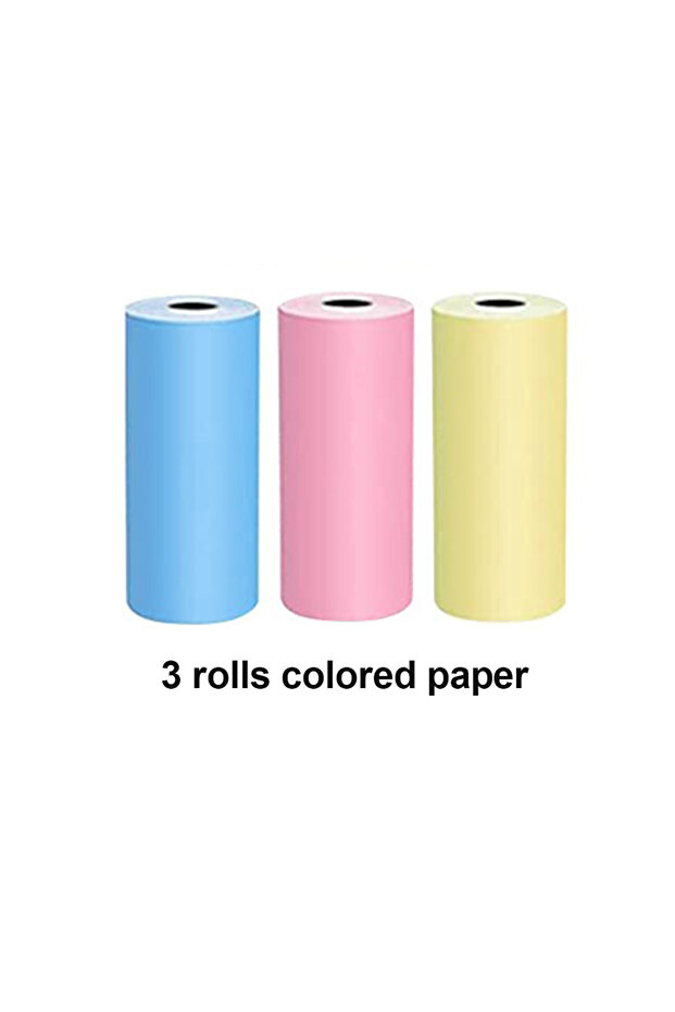 3pcs Color Papers Portable Mini Bluetooth Wrong Printer Mobile Phone Photo Title Note Print Pocket S