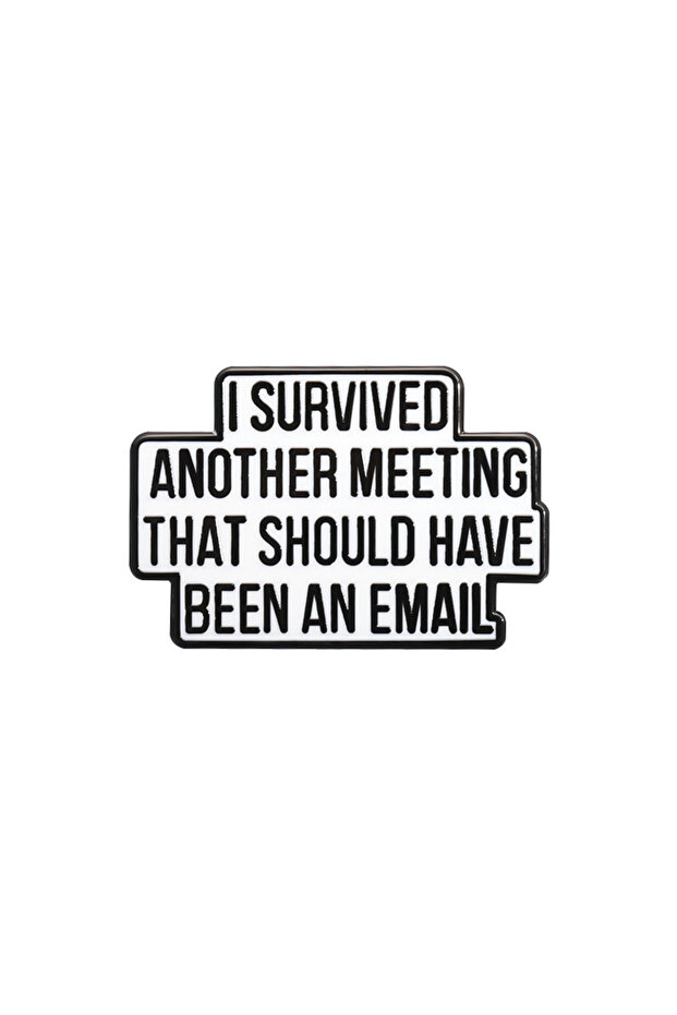 as show I Survived Another Meeting That Should Have Been An Email Enamel Pin Funny Quotes Brooch Lap