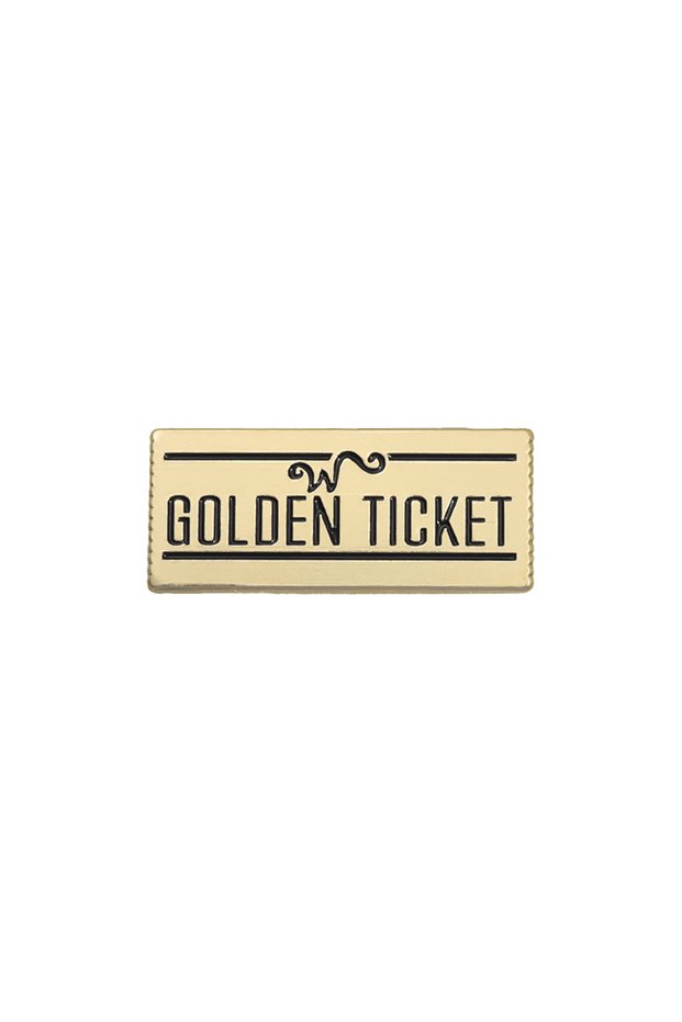 Style 1 Golden VIP Ticket Enamel Pin Wonka Chocolate Factory Comedy Movies Metal Brooches Lapel Back