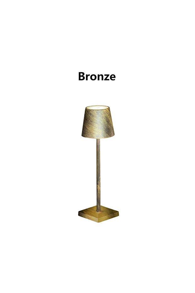 Bronze LED Desk Lamp Usb Rechargeable Table Lamp Wireless Touch 3 Color Desktop Night Light Bar Rest