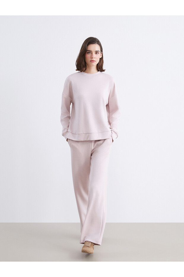 Two Mt Shop Quality Lcw Vision Lilac Interlock Plain Standard & Regular Women's Sweatpants