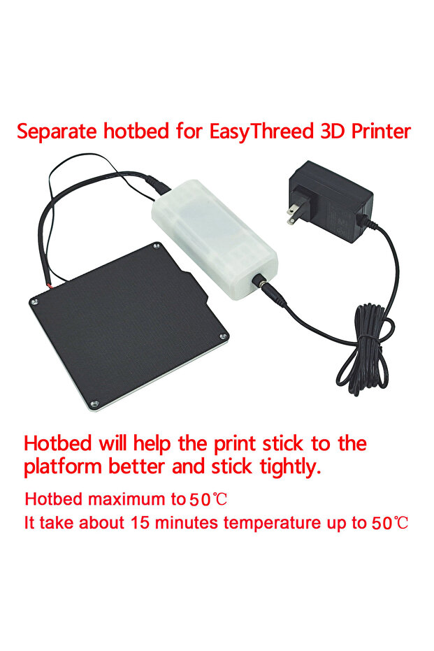 Separate Hotbed for EasyThreed 3D Printer Model X1 K1 K7 K9 US Plug