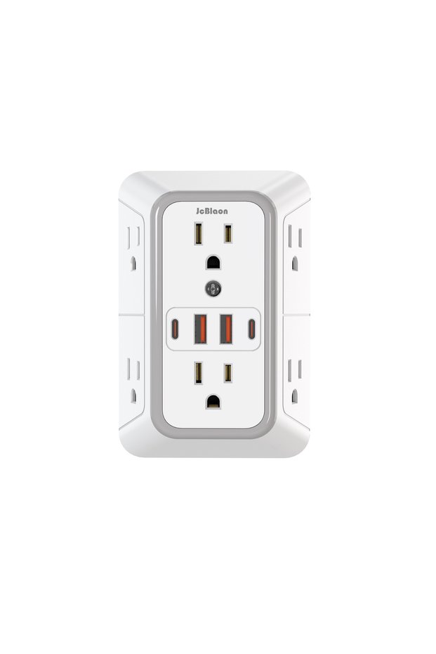 US Plug White US Plug Power Strip with 6 AC Outlets 4 USB Port(2 Type C), Multi Socket Wall Socket U