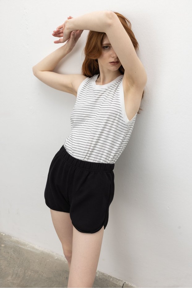 Women's Black Color Pocket Sports Shorts