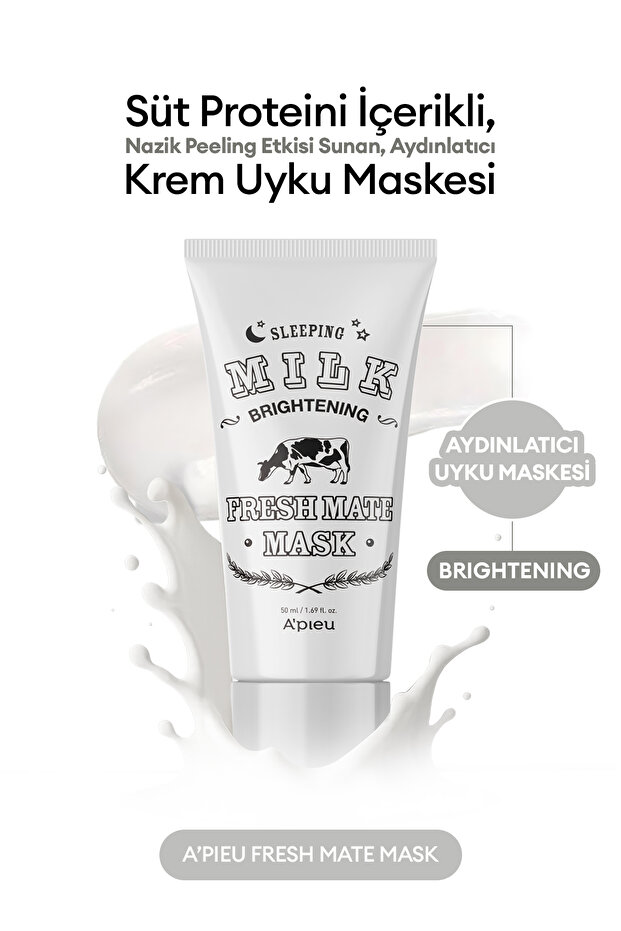 Brightening Sleeping Mask with Milk Protein 50ml a'Pieu Fresh Mate Milk Mask (Brighteeni̇ng)