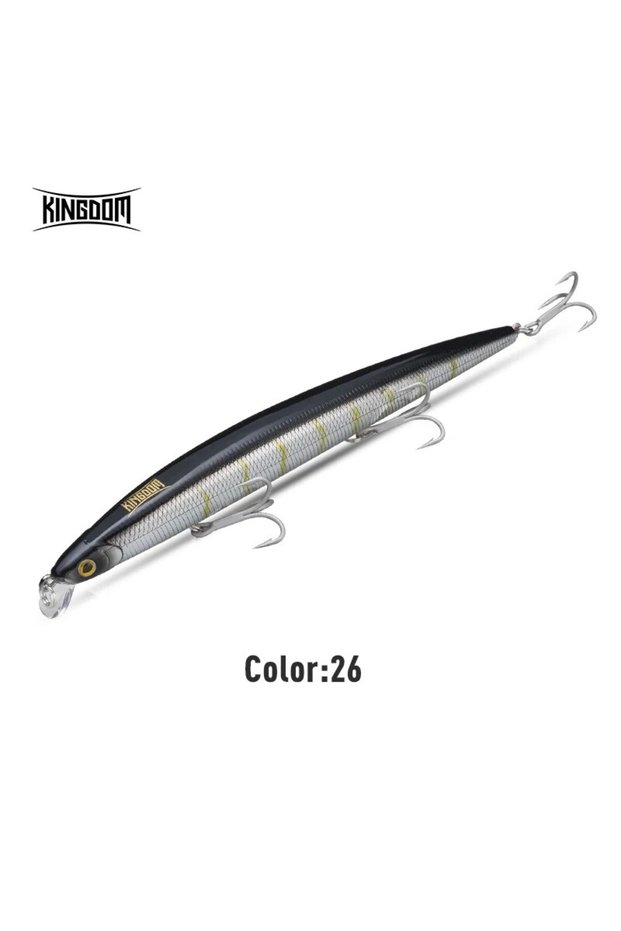 180mm 33g S Color 26 Kingdom Sea Fishing Lures 18cm 29g 33g Floating Slow Sinking Baits Minnow Wobbl