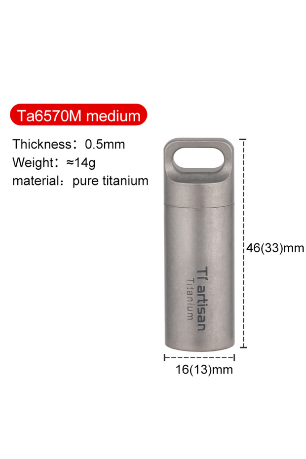 M Tiartisan Titanium Mini EDC Tools Portable Sealed Medicine Bottle Home Outdoor Pill Box Waterproof