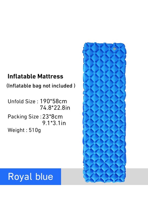 Royal Blue WESTTUNE Camping Sleeping Pad Ultralight Inflatable Mattress Portable Outdoor Air Cushion