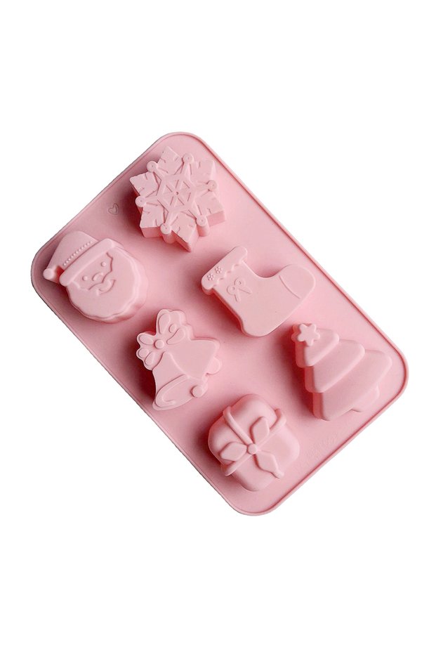 1pc Xmas B 1 set Snowman Xmas Tree Christmas Silicone Molds Handmade Soap Molds New Year Cookie Cake