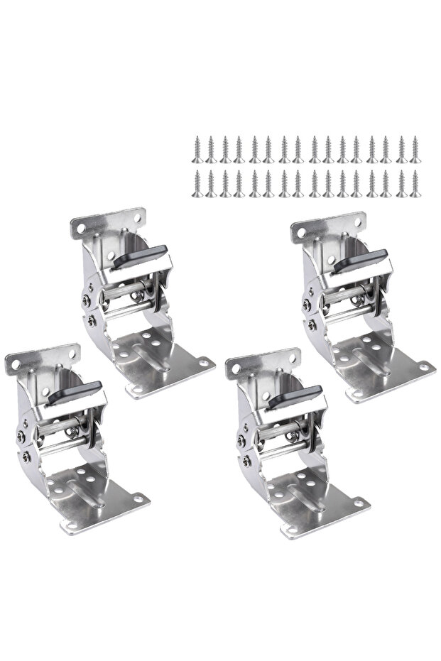 Sliver 4Pcs 2/4PCS Folding Leg Hinge Bracket 0-90-180 Degree Foldable Support Bracket Self-Locking H