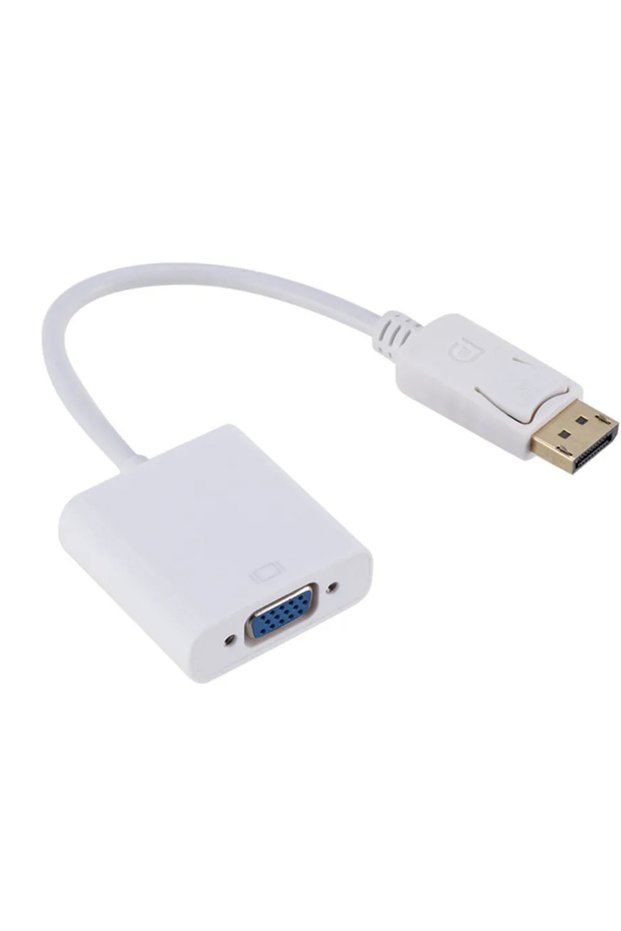 DP to VGA White 1080 DisplayPort Display Port DP to VGA Adapter Cable Male to Female Converter for P