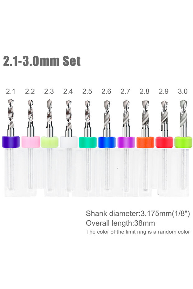 10pcs 2.1-3.0mm Set XCAN 0.1mm-2.0mm Import Carbide PCB Drill Bits Print Circuit Board Mini CNC Dril