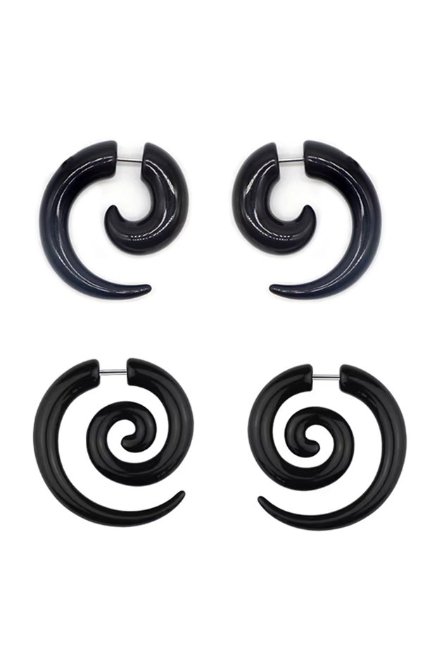 Geometric Ears 4PCS Mixed 2/4pcs Acrylic Fake Plug Tunnel Earring Gauges Faux Spiral Ear Taper Swirl
