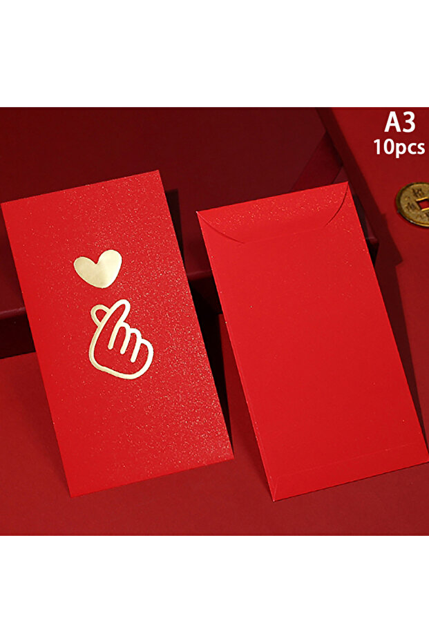 Style2 10/6pc Red Envelope Hot Stamping Creative Red Pocket Red Pocket For Lucky Money Birthday Wedd