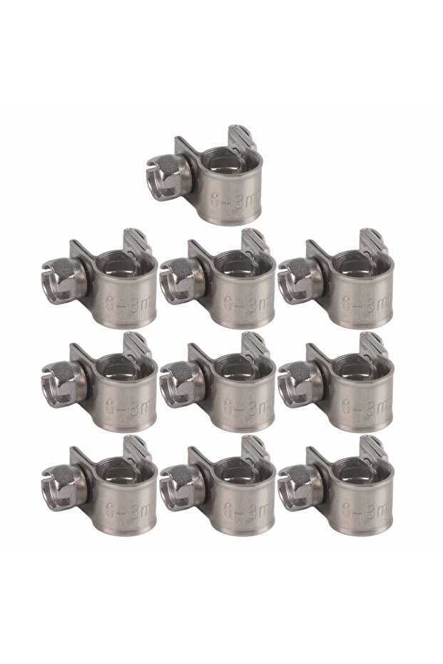 6-8Mm 10pcs Hose Clamp Stainless Steel Mini Fuel Line Pipe Hose Clamp Clip 6mm‑20mm Optional Size
