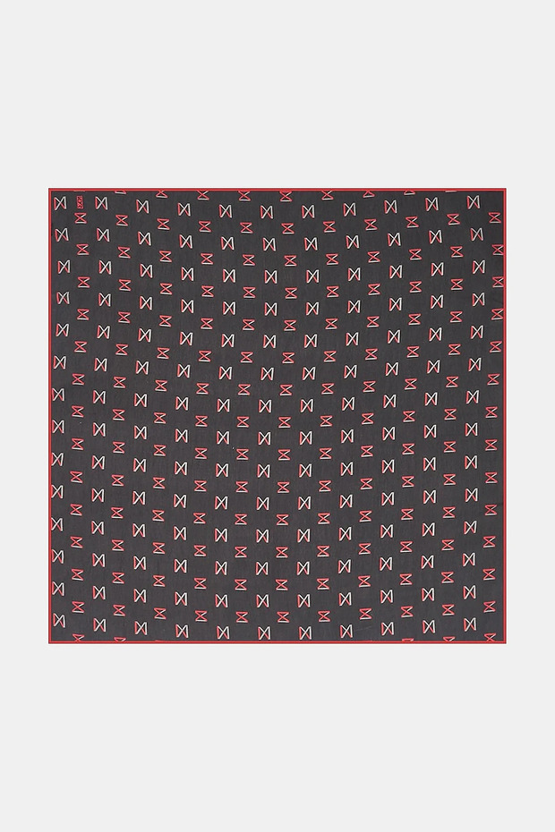 Logo Viscose Scarf Black-Red