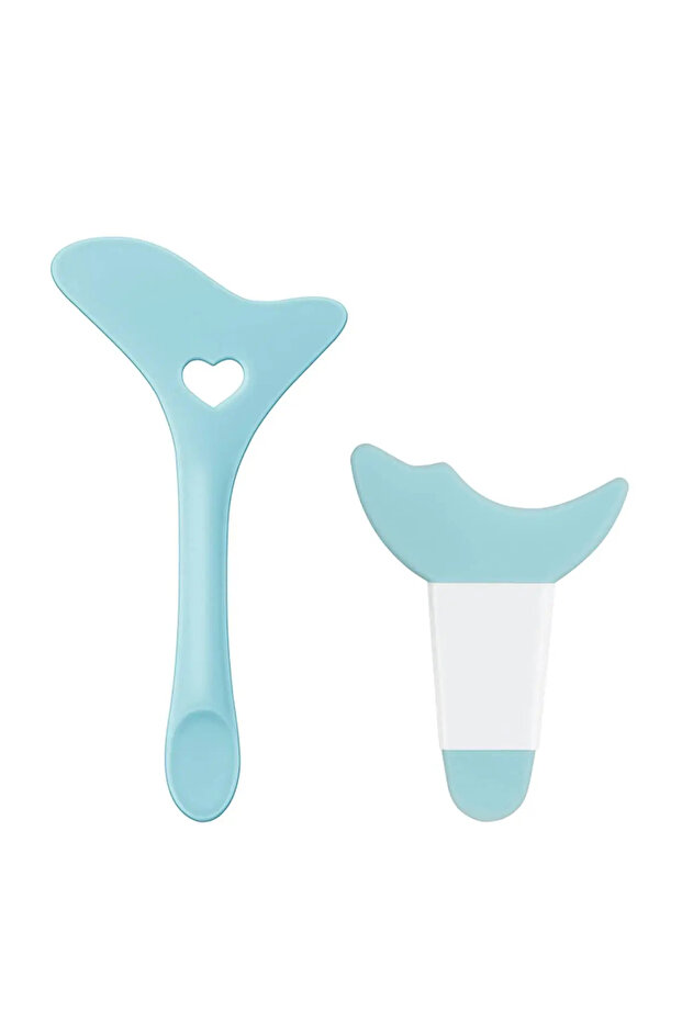 2pcs blue Wholesale Multi-functional Eyeliner Stencil Wing Tips Silicone Eyeliner Aid Drawing Lipst