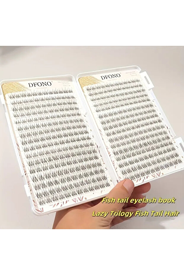 384 Pcs 384 Pcs of Soft and Lightweight Fish Tail Single Cluster Eyelashes, 10-12 mm Perfect for Dai