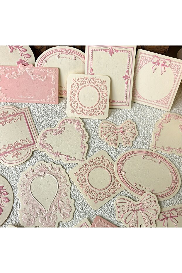 pink-30 sheets 30 sheets Retro Blue Embossed Lace DIY Writable Decorative Cardboard Sheets,Suitable