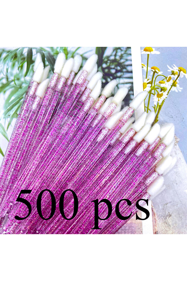 500pcs CPurple 100/500pcs Disposable Lip Brush Individual Lash Removing Cleaning Mascara Applicator