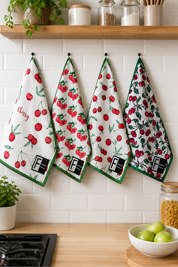 Kitchen Towel, Drying Cloth, High Quality Washable Water Absorbent Kitchen Towel Set of 4 40X60Cm