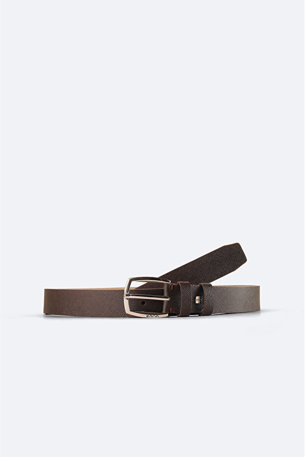 Men's Belt - Brown, 100% Leather, Textured, A41y9309