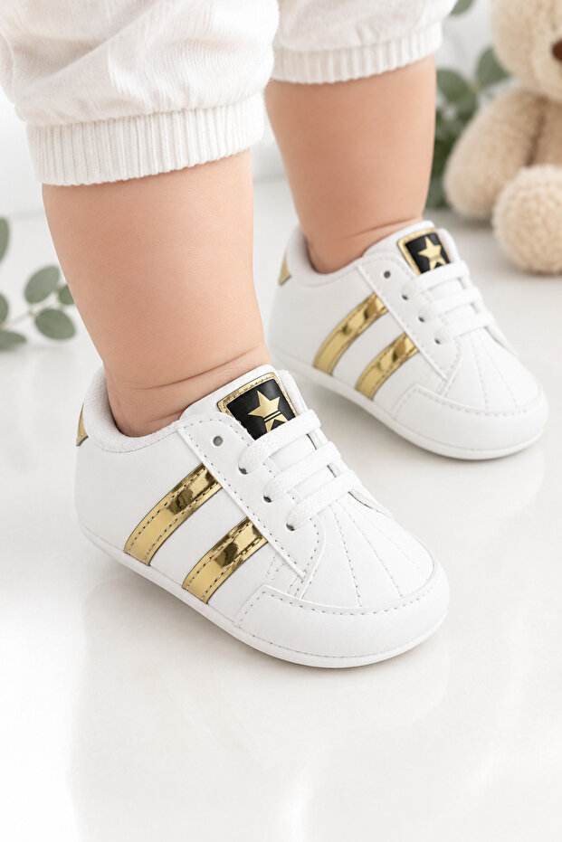 Baby Sport First Step Shoes Stylish Striped Booties Size 18-19