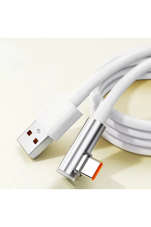 1.8m white NNBILI 120W USB Type C Cable 90 Degree Elbow Super Fast Charge USB C Cable For Xiaomi 15