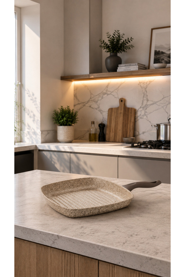 Creamy Granitec 28 cm Square Pan Without Lid